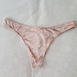 💕NWT PINK Victoria's Secret thong panties velour Large